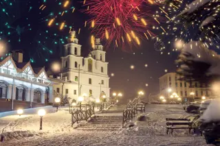 Новогодние краски Минска. Гостиница "Беларусь"